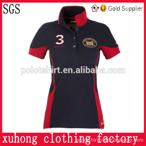 Ladies cheap design color combination polo t shirt